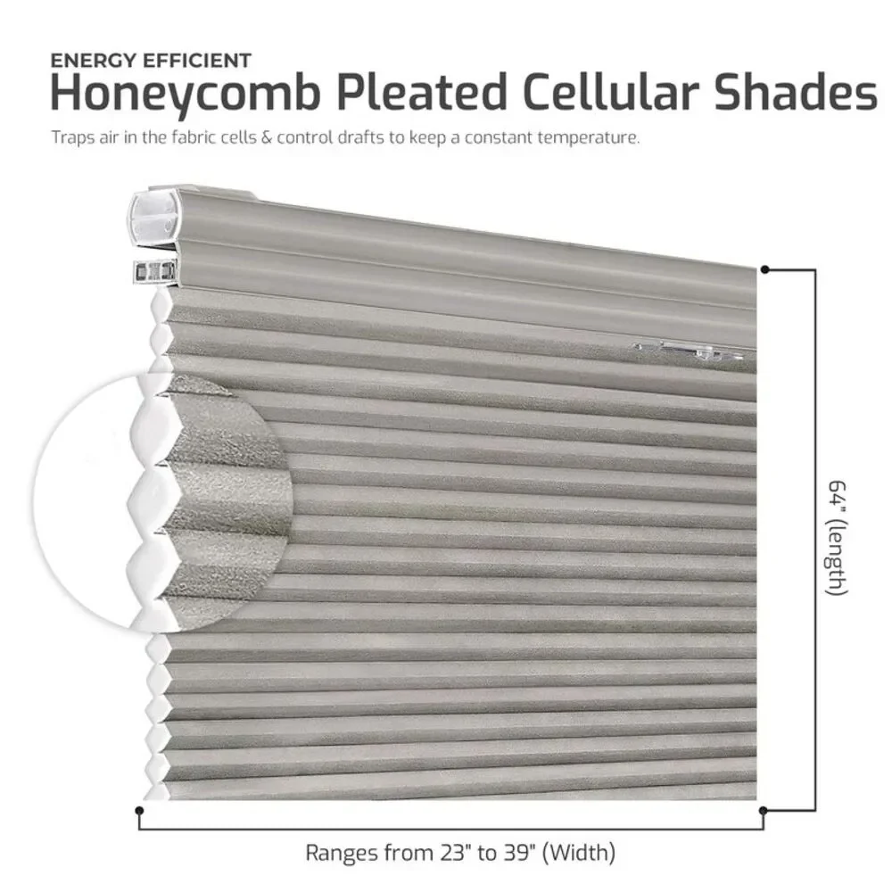 Cordless Window Blinds Cellular Top-Down Bottom-Up Honeycomb Pleated 3/8